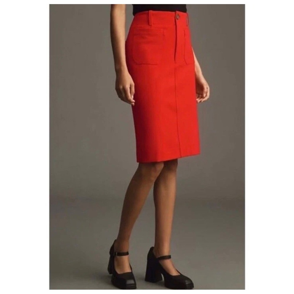 Maeve Red Pencil Skirt - Picture 3 of 15